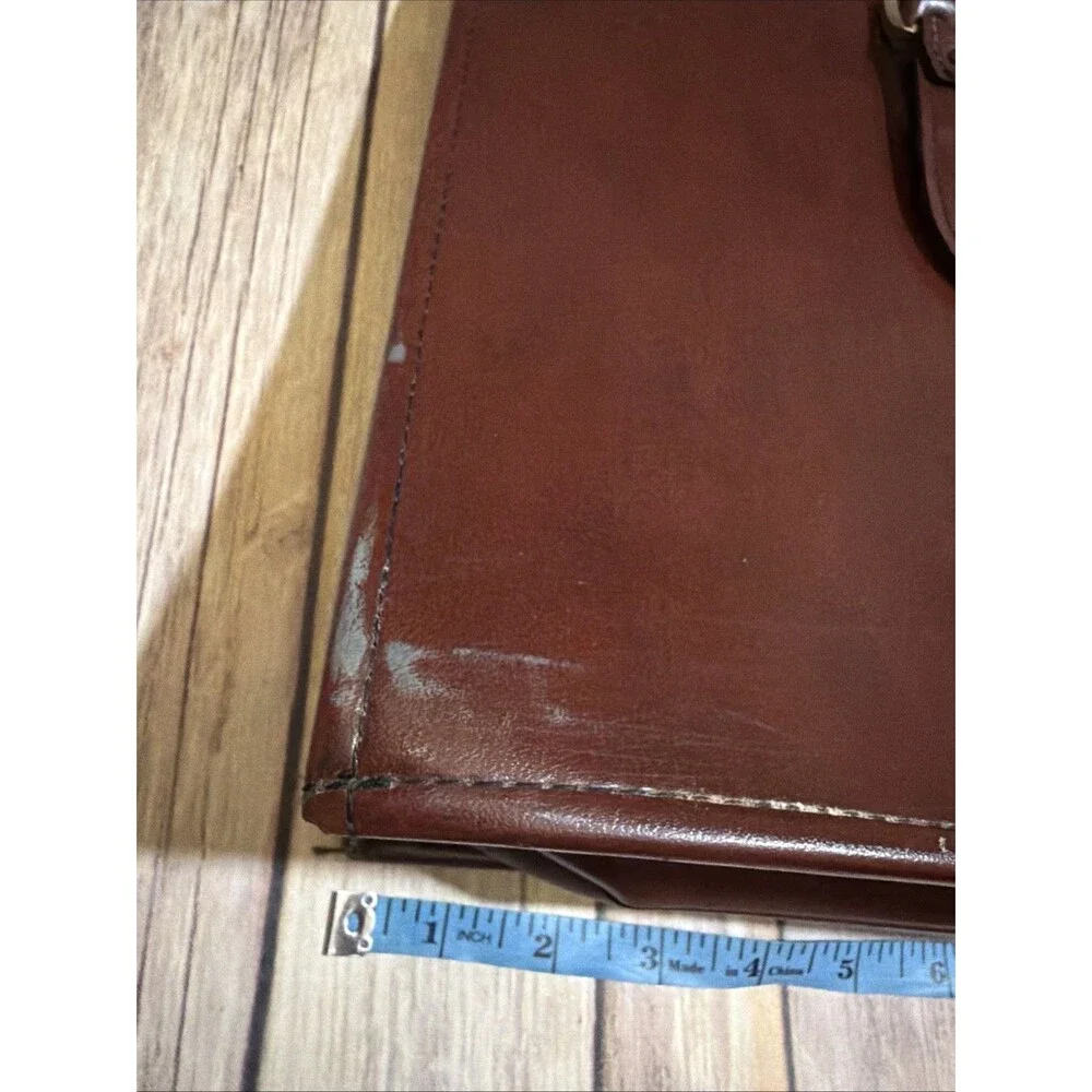 Vintage Hazel Brown Document Briefcase Portfolio Bag Attache Case Leather 16
